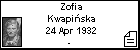 Zofia Kwapiska